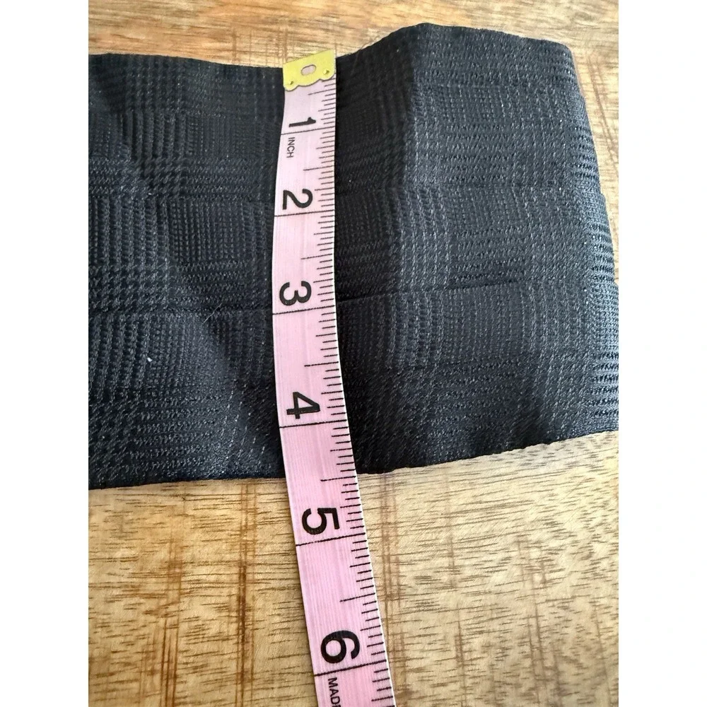 Domenico Vacca Men's Silk Cummerbund Size L Black Plaid Tuxedo Formal Wedding